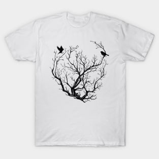 House Sparrows -  black T-Shirt